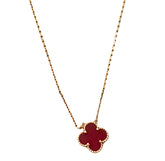 Van Cleef & Arpels Alhambra Vintage Carnelian 18 Carats Yellow Gold Necklace
